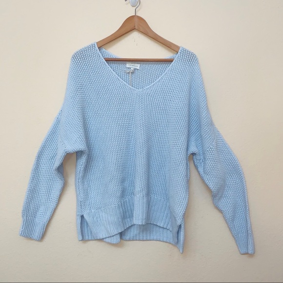 Lucky Brand Sweaters - Lucky Brand Baby Blue Chunky V Neck Sweater LARGE